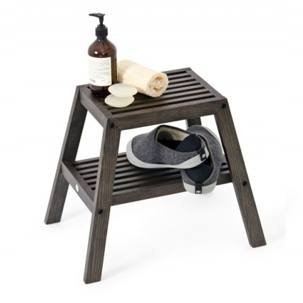 Dark oak bathroom stool